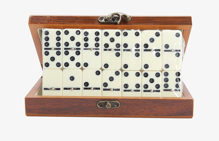 Hölzernes Domino-Spiel Doppel-Sechs-Set mit 28 Steinen, Familienspiel, Aufbewahrungsbox, Gesellschaftsspiel, klassisches Brettspiel | Sansoti