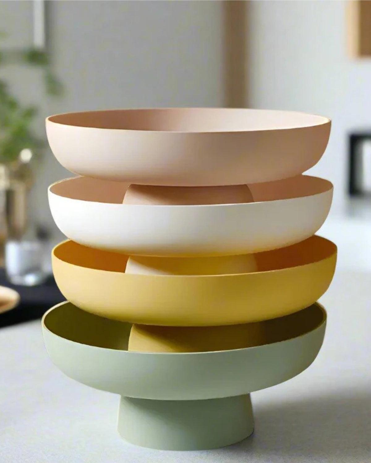 Vintage Serveerkom Retro Stijl Pastelkleuren Keramiek Grote Schaal Salade Ontbijt Scandinavisch Interieur Tafelaccessoire | Sansoti