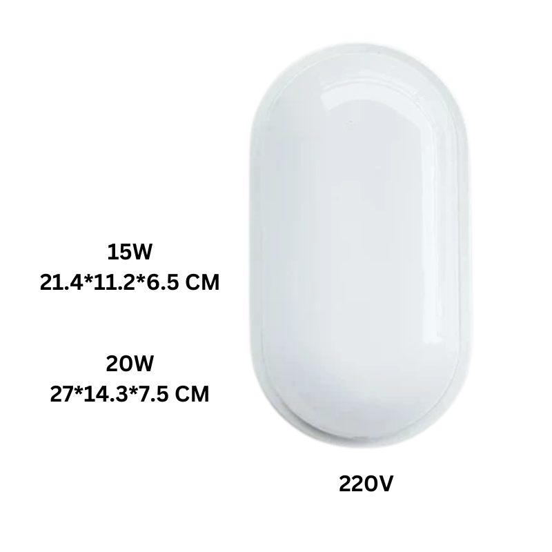 Waterproof Ceiling Lamp LED Round Oval Square for Bathroom Kitchen Balcony with Moisture-Resistant Housing | Sansoti