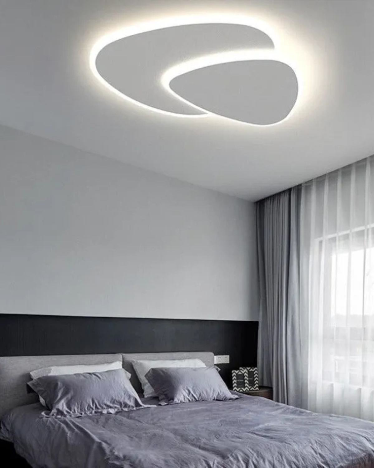 Plafondlamp Asymmetrisch Ontwerp LED Verlichting Warm Licht Modern Interieur Woonkamer Slaapkamer Eetkamer Minimalistische Designlamp | Sansoti