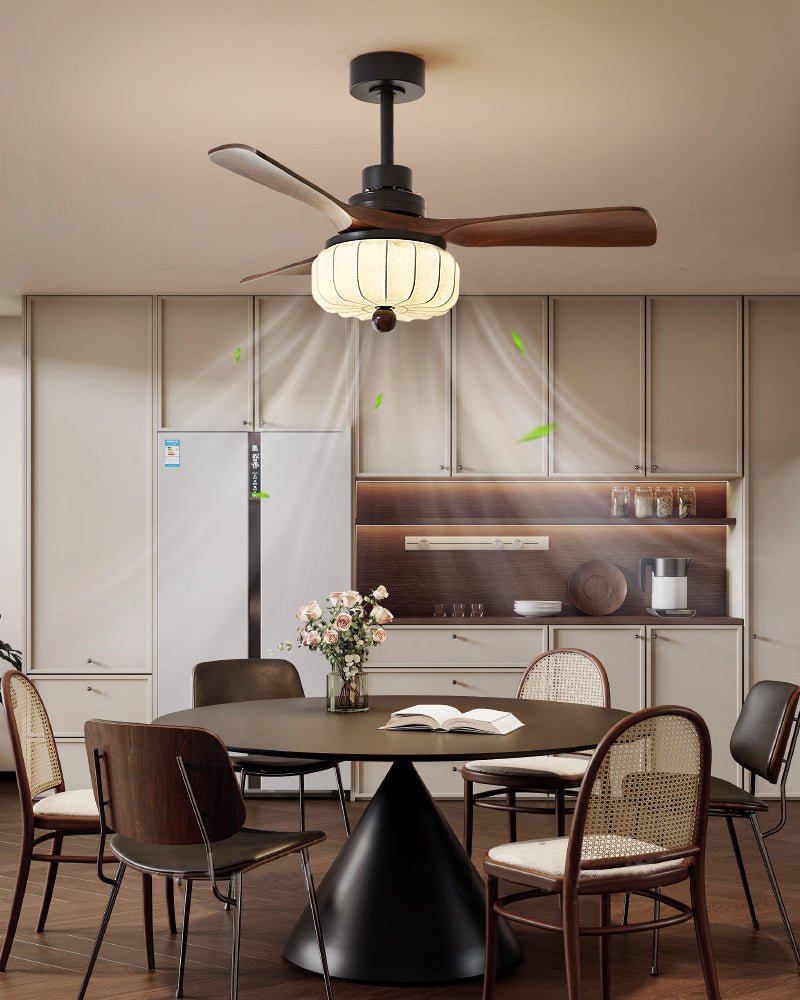 Vintage Ceiling Fan with Lighting and Remote Control – Modern Design with 6 Speeds | Sansoti