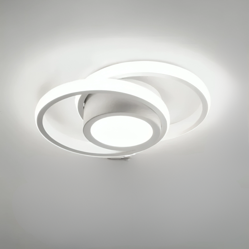 LED Plafondlamp Twee Ringen Design Warm Wit 18W Aluminium Acryl Modern Hal Gang Kantoor Balkon Verlichting | Sansoti