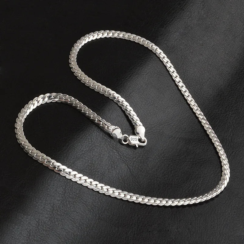 Elegante Sterling Zilveren Schakelketting 925 – Minimalistisch Sieraad voor Dagelijks Gebruik en Feestelijke Gelegenheden | Sansoti