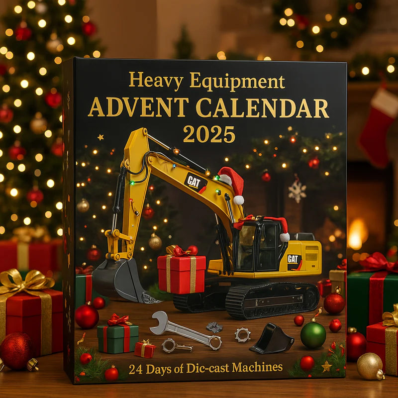 Advent calendar construction vehicles 24 miniature metal machines excavator crane bulldozer children's Christmas toys | Sansoti
