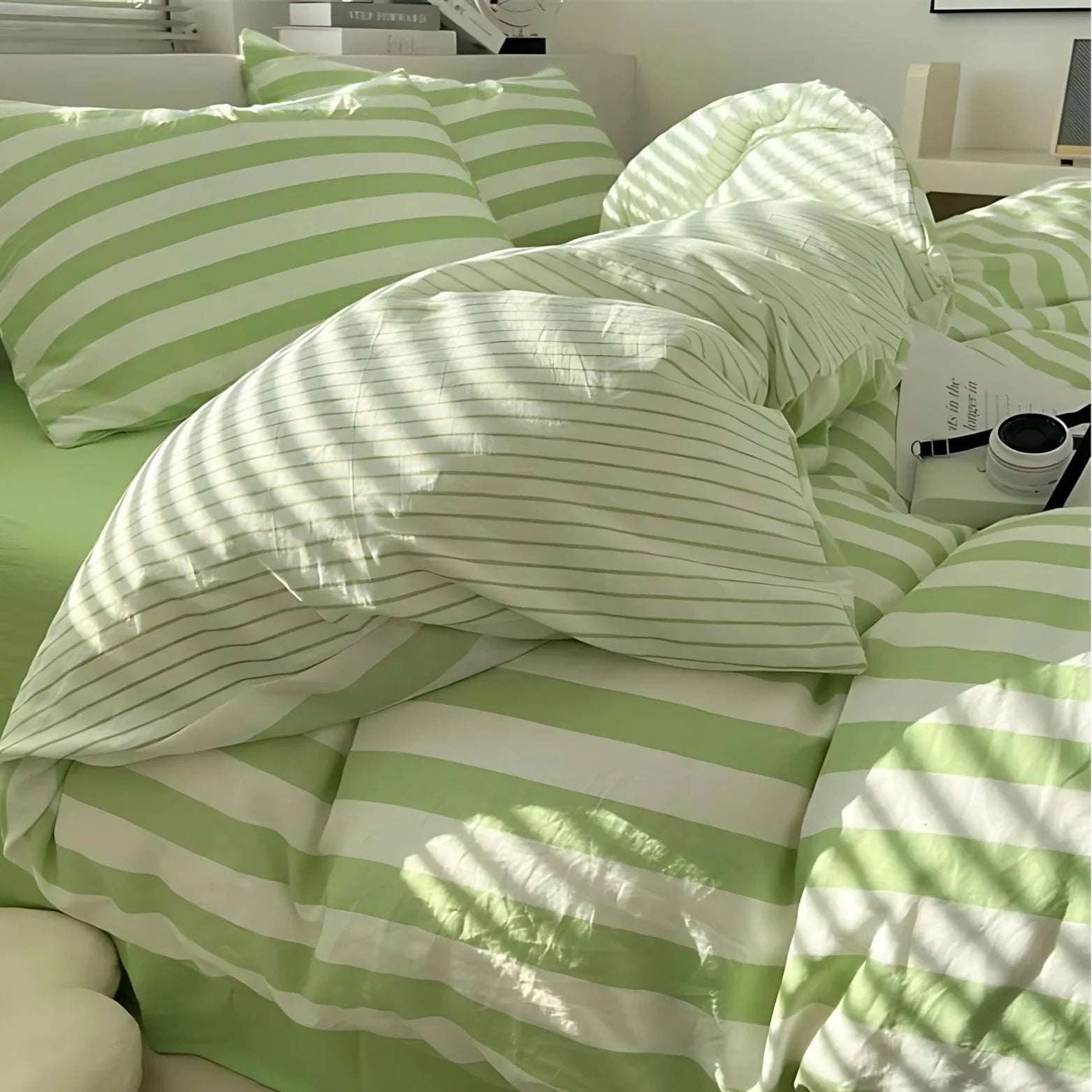 Parure de housse de couette Rayée Classique Simple Double Queen King Linge de lit | Restfield