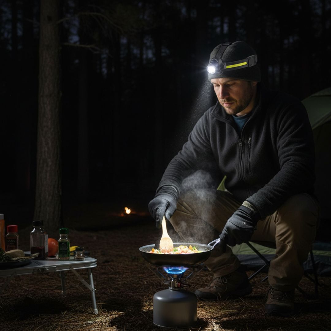 Krachtige LED Hoofdlamp 1000 Lumen met Roodlicht en Zoom Functie voor Wandelen Kamperen | Sansoti