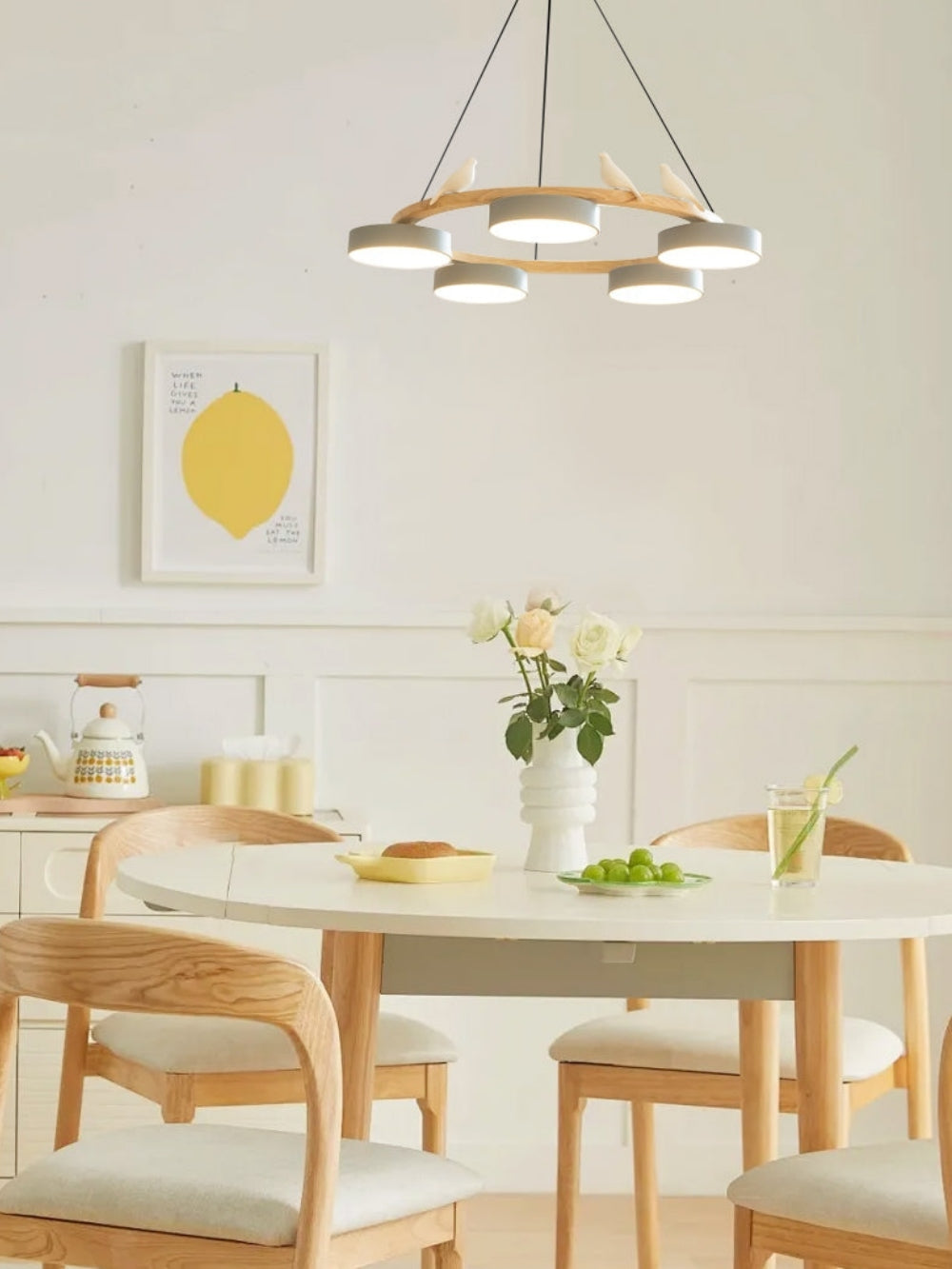 Decoratieve Vogelkroonluchter met Gekleurde Cirkels voor Eetkamer en Woonkamer | Sansoti