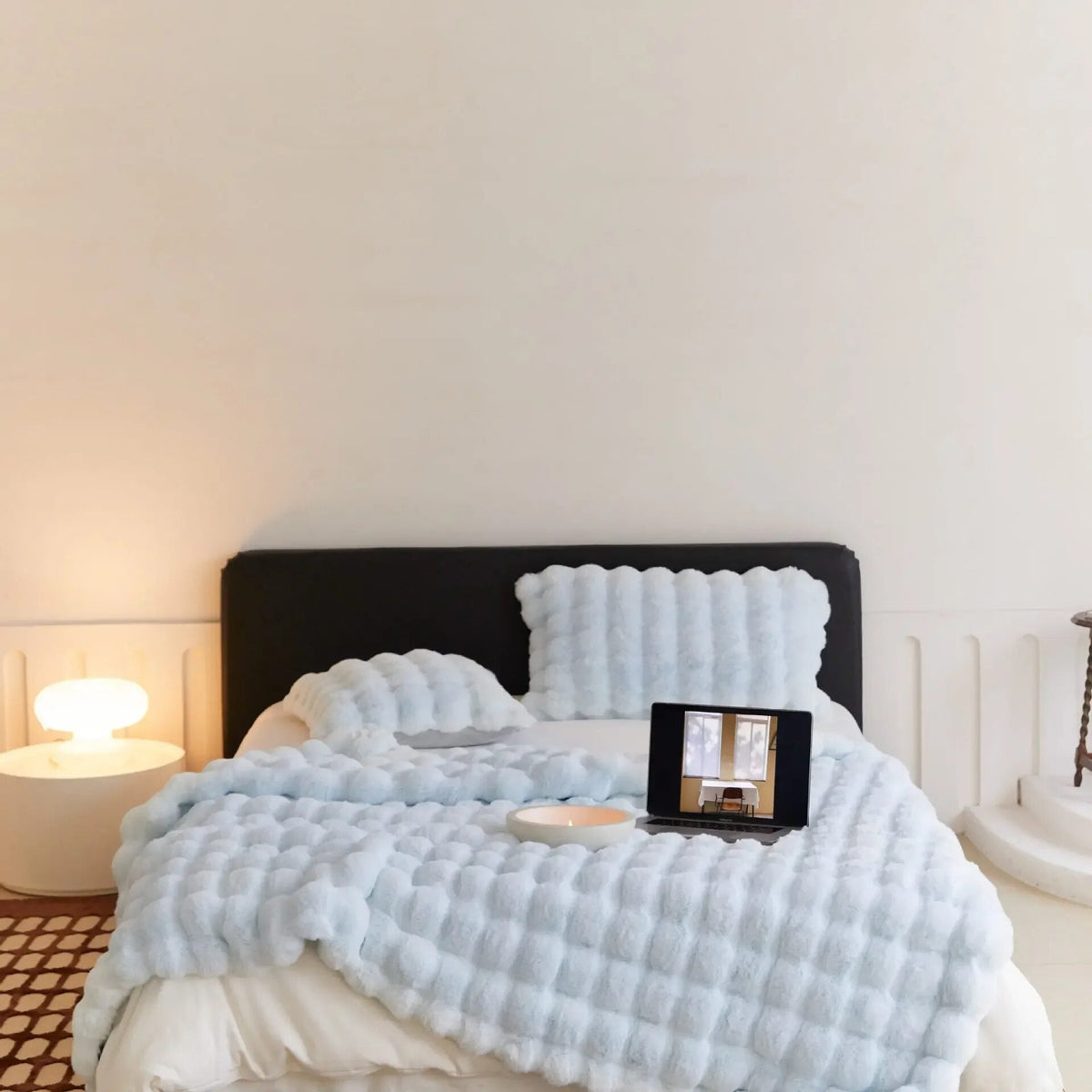 Zacht Pluche Plaid Deken 160x200 Beige Bruin Grijs Decoratief Kleed voor Bed Bank Woonkamer Slaapkamer | Sansoti