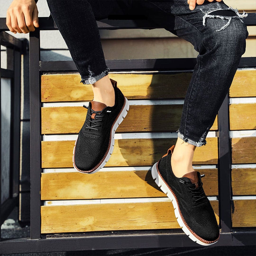 Herenschoenen Elias Comfortabel Veganistisch Leer Ergonomisch Ademend Licht Casual Elegant Zwart Olijf Bruin | Sansoti