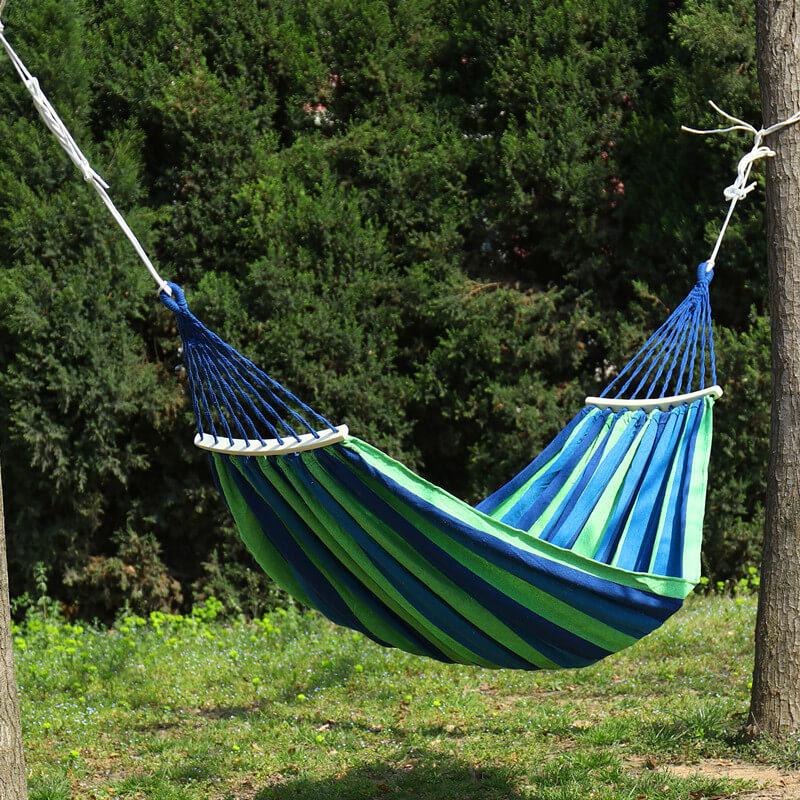 Hängematte Baumwolle Polyester 200x150cm Tragbar Innen Außen Camping Garten 200kg