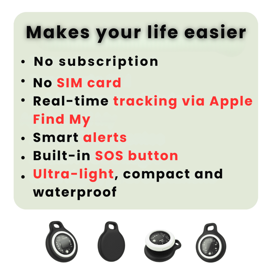Compact GPS Tracker for Seniors with Real-Time Location Tracking, No Subscription, iOS Android Safety | Sansoti