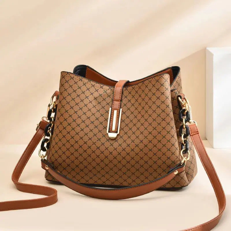 Handgemaakte Schoudertas Dames PU-leer Vintage Stijl Camel Zwart Bruin Dagelijks Gebruik Elegante Tas | Sansoti