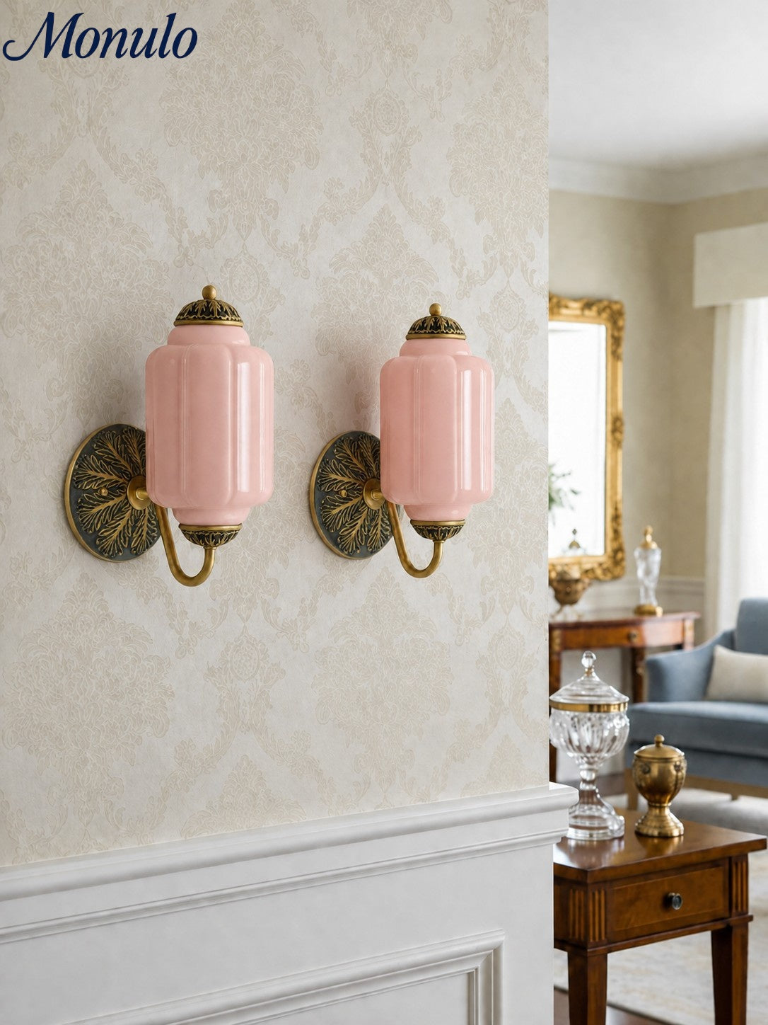 Melkglazen Wandlamp Eloise voor Hal en Slaapkamer | Vintage Wandverlichting met Melkwit Glas | Sansoti