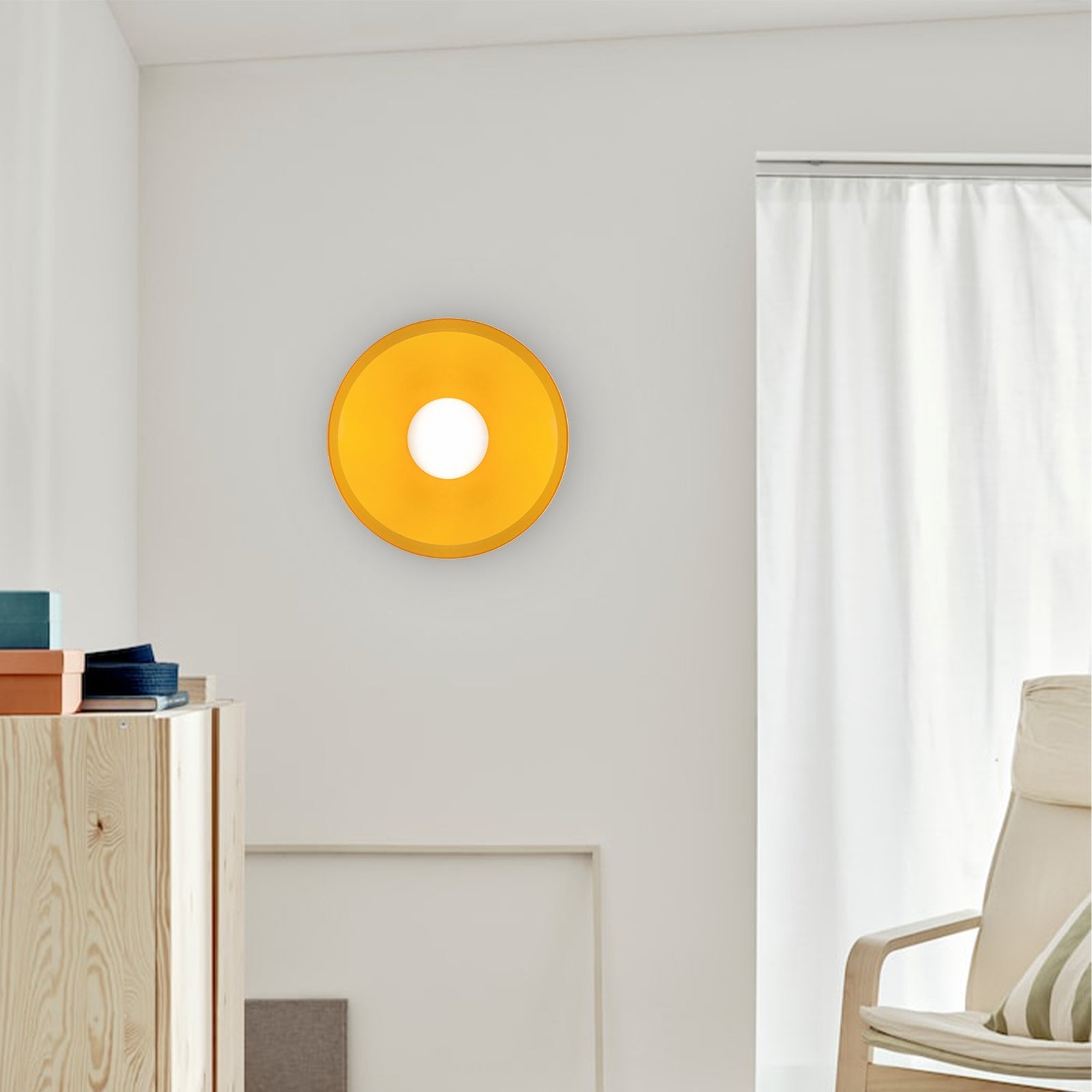 Mulon Decken- und Wandleuchte Glas G9 Bernstein Wohnzimmer Schlafzimmer Design Beleuchtung Modern Rund | Restfield
