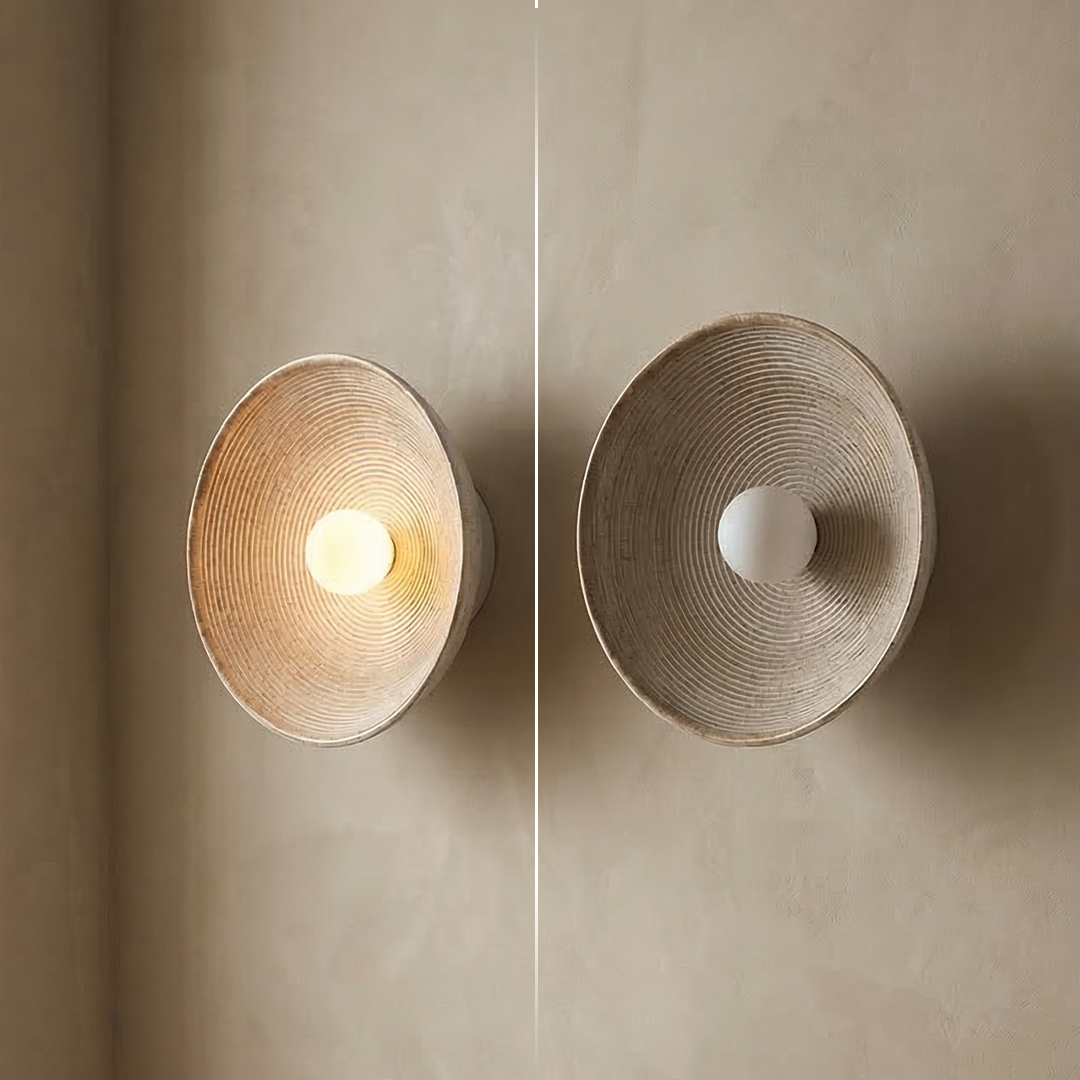 Moderne Scandinavische Wandlamp met Houtlook en Zacht Licht – Klein 20 cm of Groot 27 cm – Warm Wit Koel Wit of Dimbaar | Sansoti