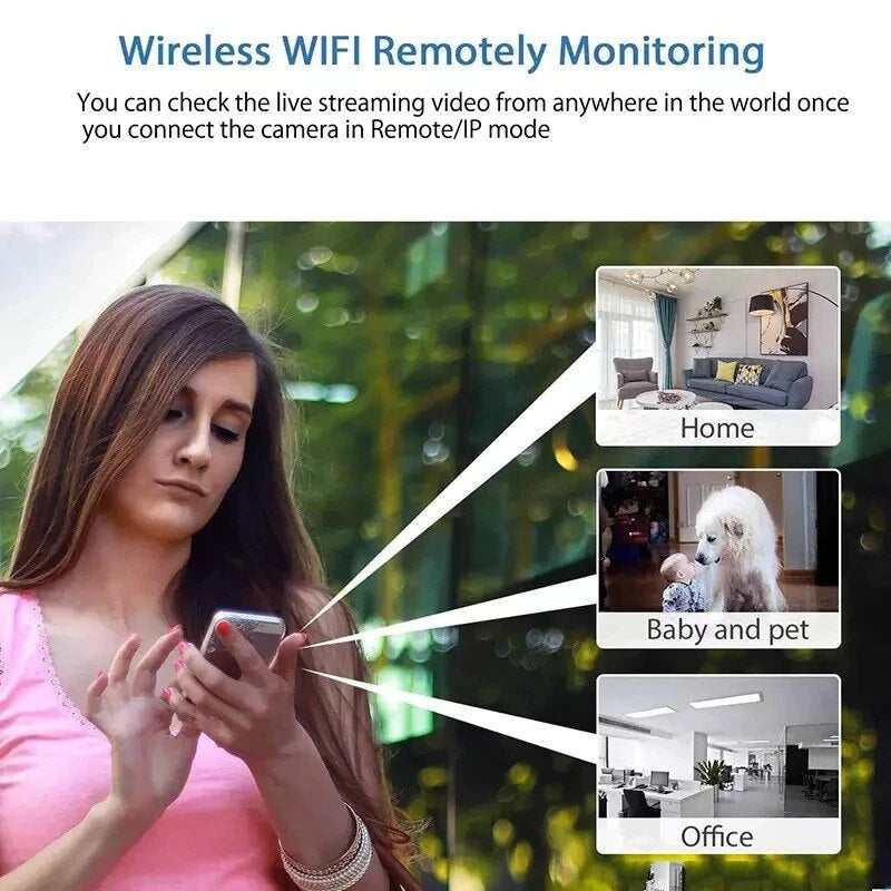 Compact WiFi Security Camera 0.3MP with Night Vision and Motion Detection for Home Office and Monitoring | Sansoti