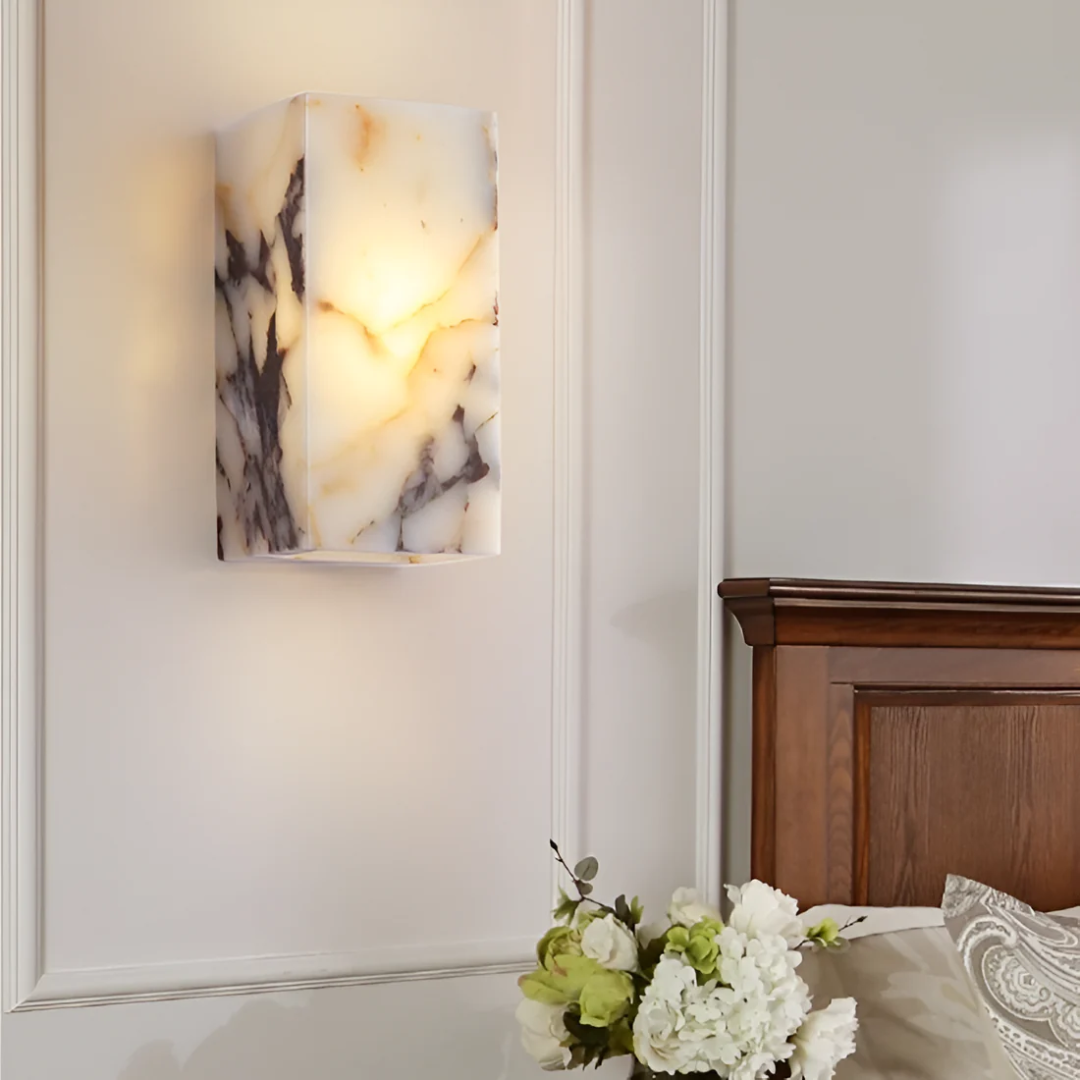 Natuurstenen Wandlamp met Warme LED-Verlichting – Waterdicht Design voor Woonkamer, Slaapkamer & Badkamer | Sansoti