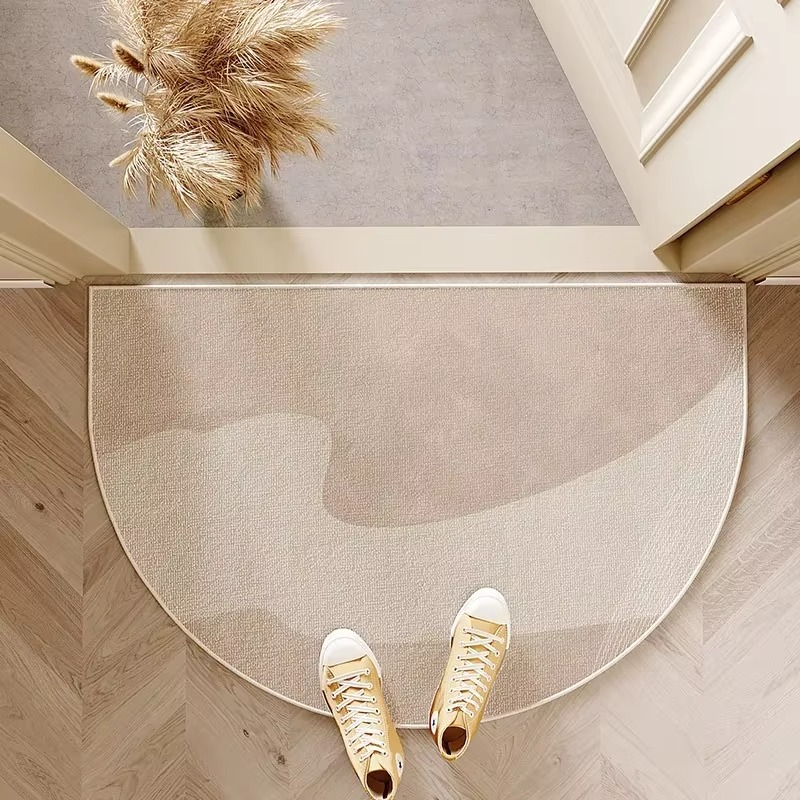 Halfronde Deurmat Buiten 60x90 cm Gestreept Antislip Voordeurmat Binnen Entree Terras Drempel Velvet Weerbestendig | Sansoti