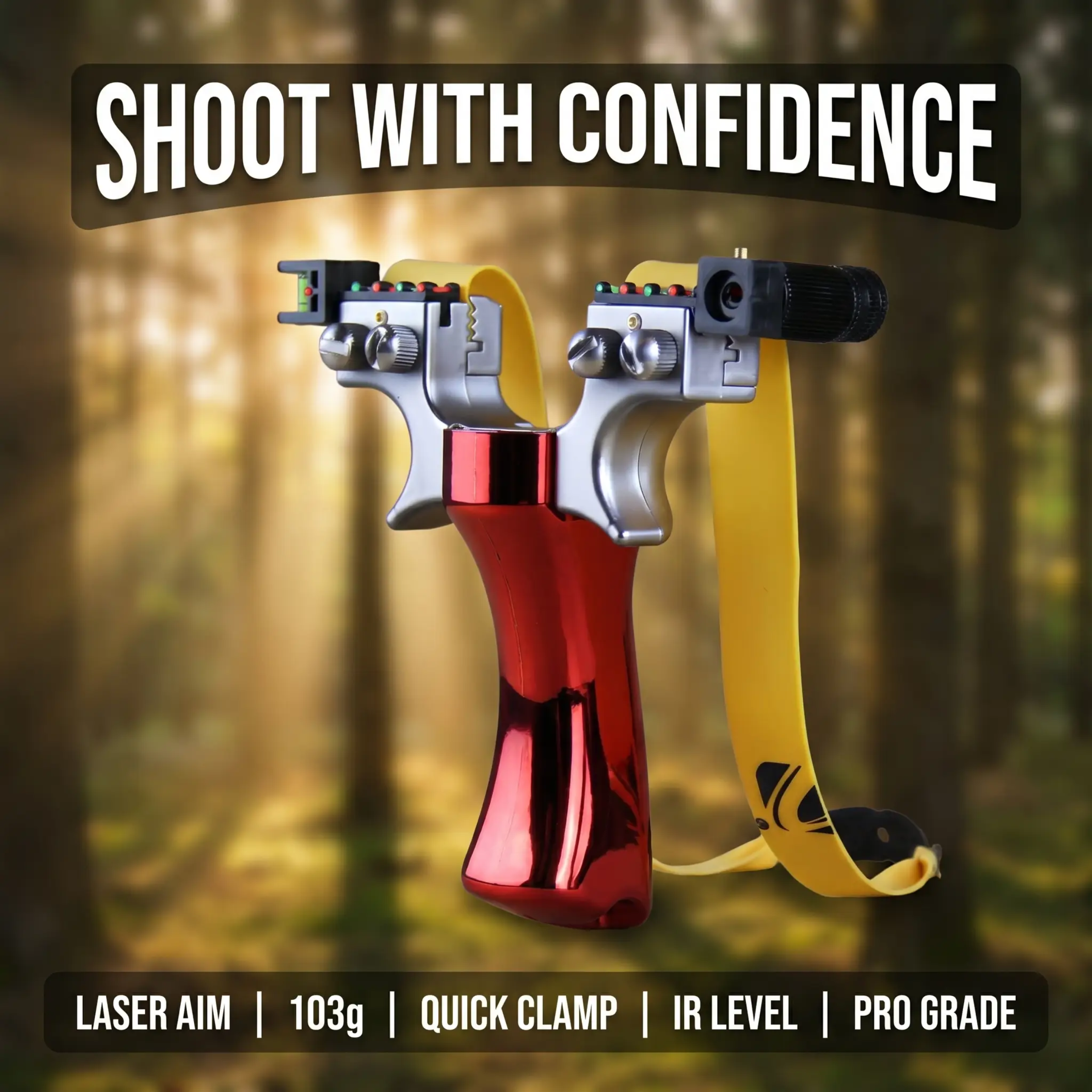 Precision Slingshot with Integrated Laser Sight and Infrared Level for Sports and Outdoor | Sansoti