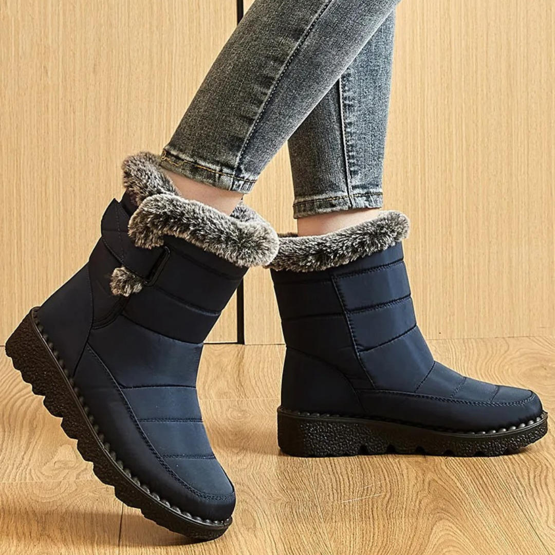 Lined Women's Boots Water-Repellent with Sturdy Grip Velcro Comfortable for Winter Walking and Snow | Sansoti