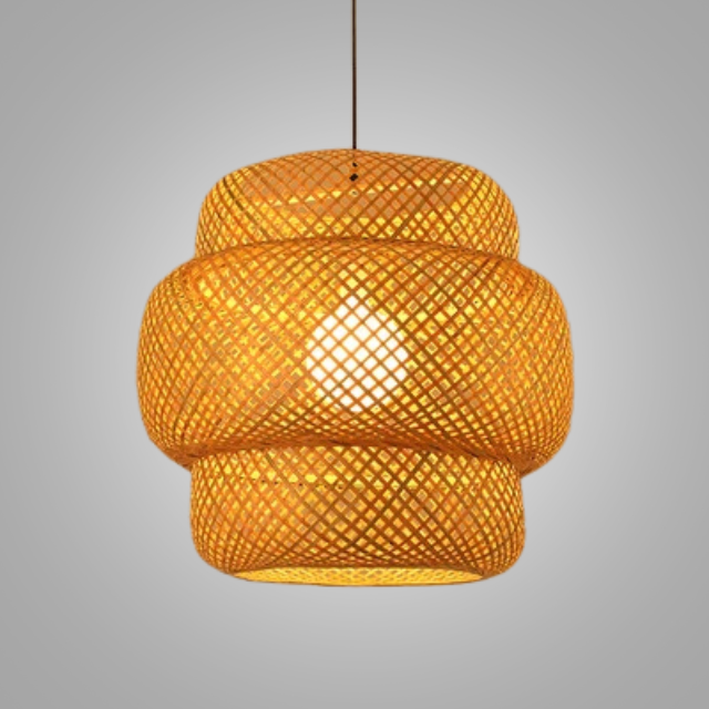 Handgevlochten Rotan Hanglamp Natuurlijk Design Warm Licht Eetkamer Woonkamer Bohemian Stijl Lampenkap | Sansoti