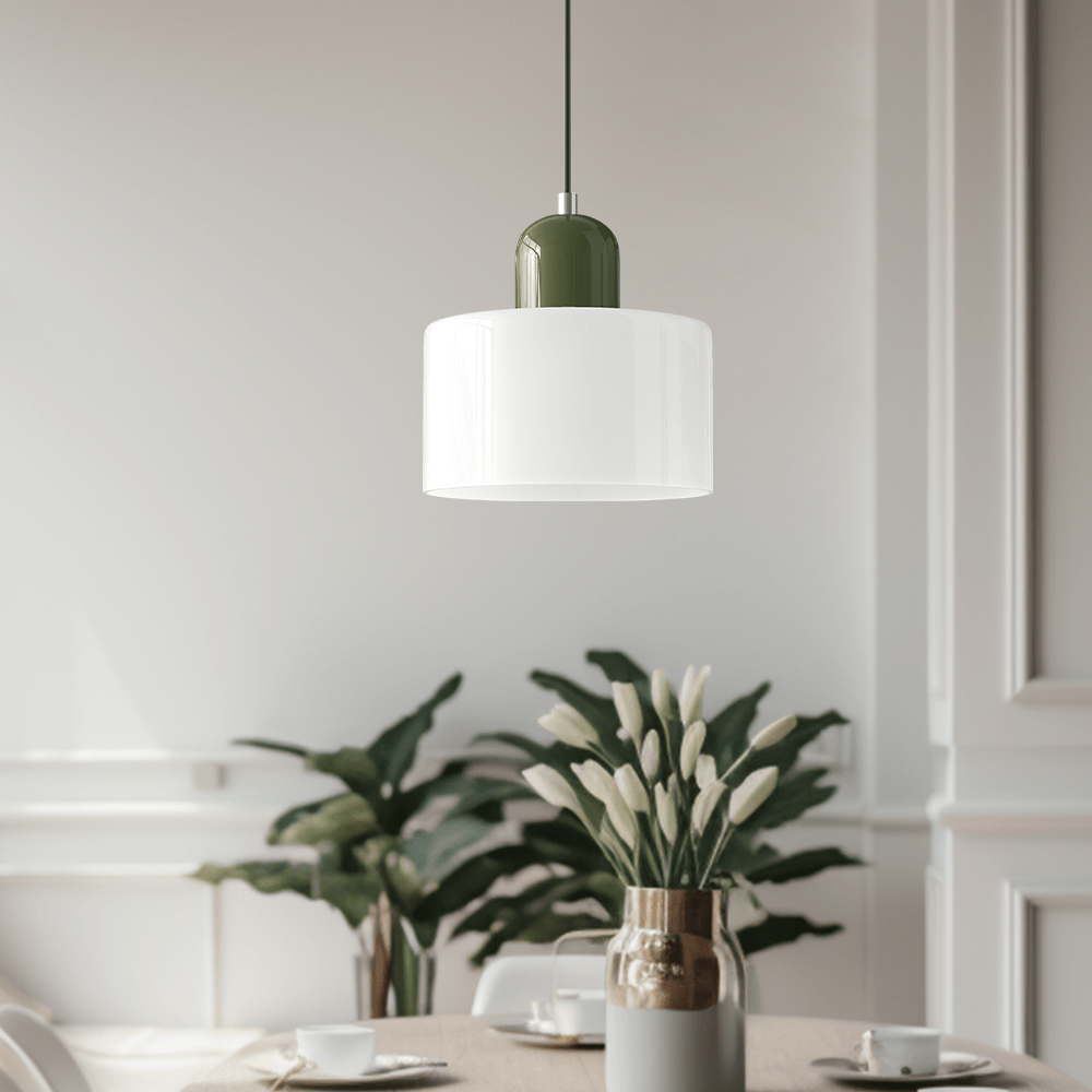 Glass Pendant Lamp Bauhaus Style Handwoven Finish Dining Room Living Room | Sansoti