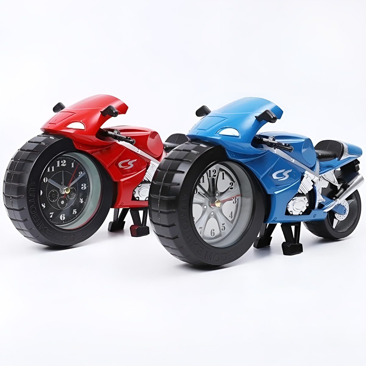 Motorrad-Wecker mit großem Zifferblatt, Kinderuhr, Sportmotorrad-Design, dekorativer Wecker, Zeitanzeige, robust | Sansoti