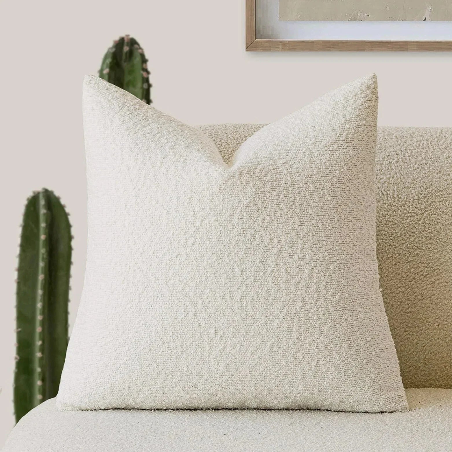 Kissenbezug Bouclé Luxus 45x45 Weiches Minimalistisches Design | Restfield