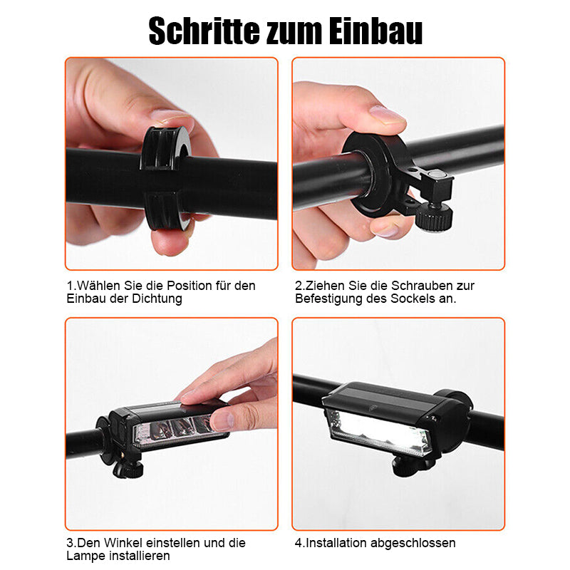 Fietsverlichting LED Voorlicht 900 Lumen Oplaadbaar Zwart Waterdicht Breed Verlichtingsveld Veilig Fietsen | Sansoti