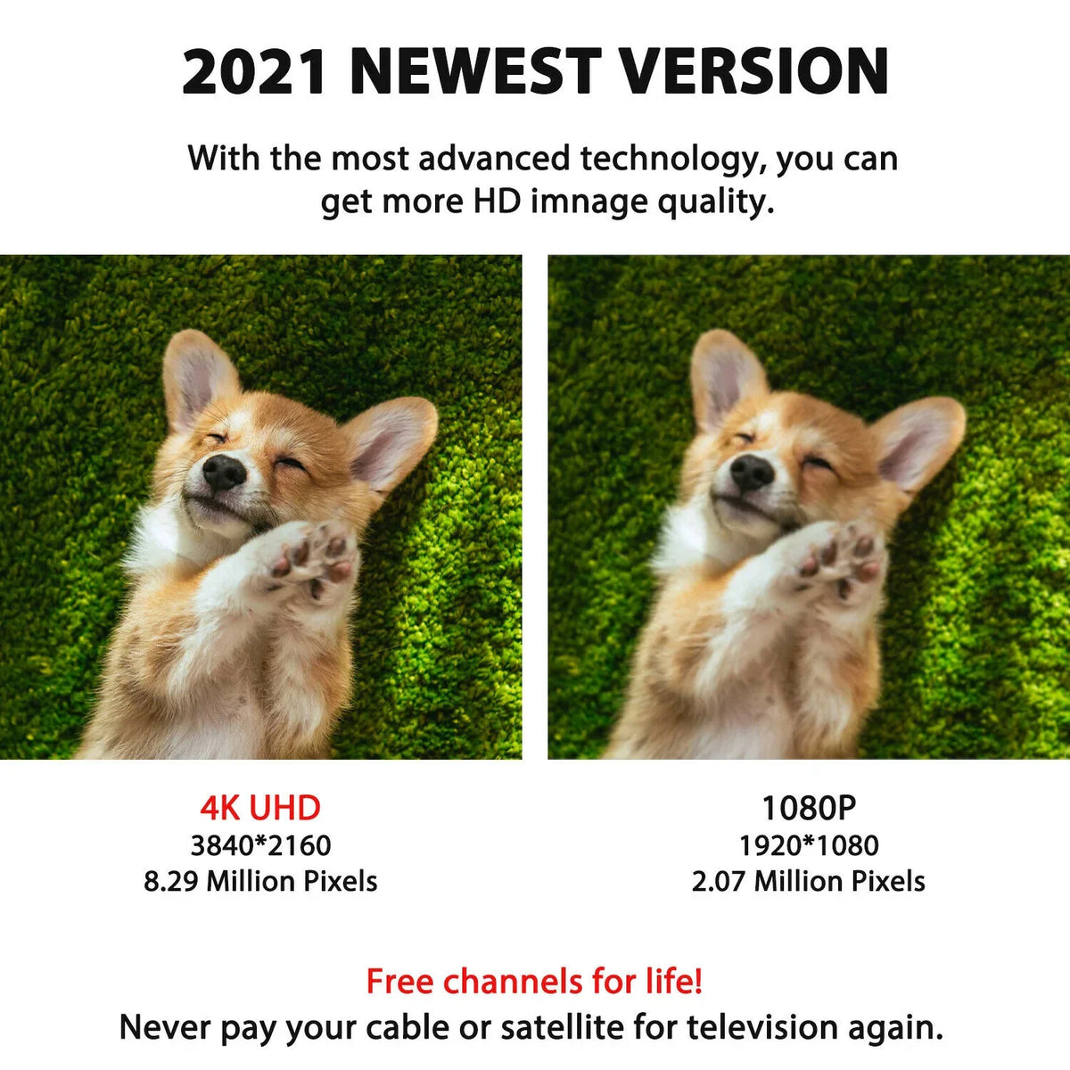 Antenne TV numérique intérieure avec portée de 480km et amplificateur de signal, récepteur HDTV, design ultrafin, qualité 4K HD | Sansoti