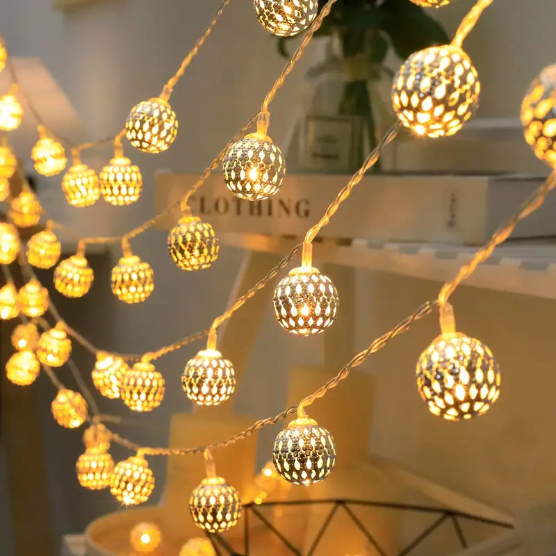 Metal Light String Moroccan Style for Terrace Balcony | Sansoti