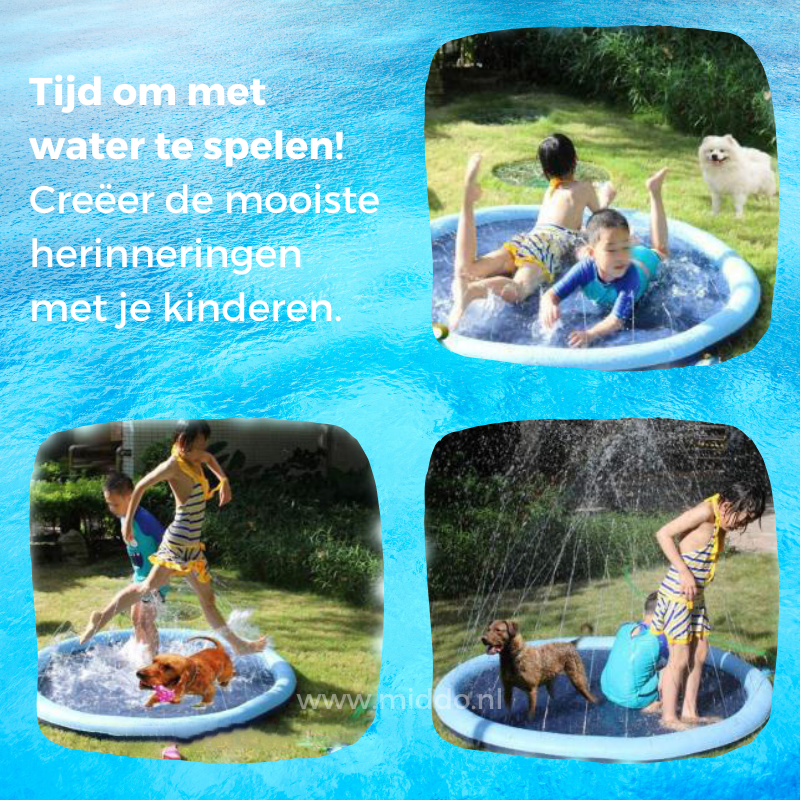Wassersprinklermatte für Garten und Haustiere, 100-190cm, Spielmatte für Kinder, sommerliche Abkühlung, Outdoor-Wasserspaß | Sansoti