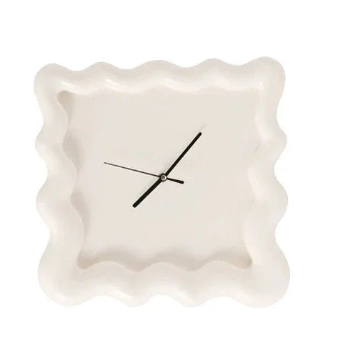 Wanduhr Weiß Gewellter Rahmen 30cm Minimalistisch ABS Wohnzimmer Schlafzimmer Modern | Restfield
