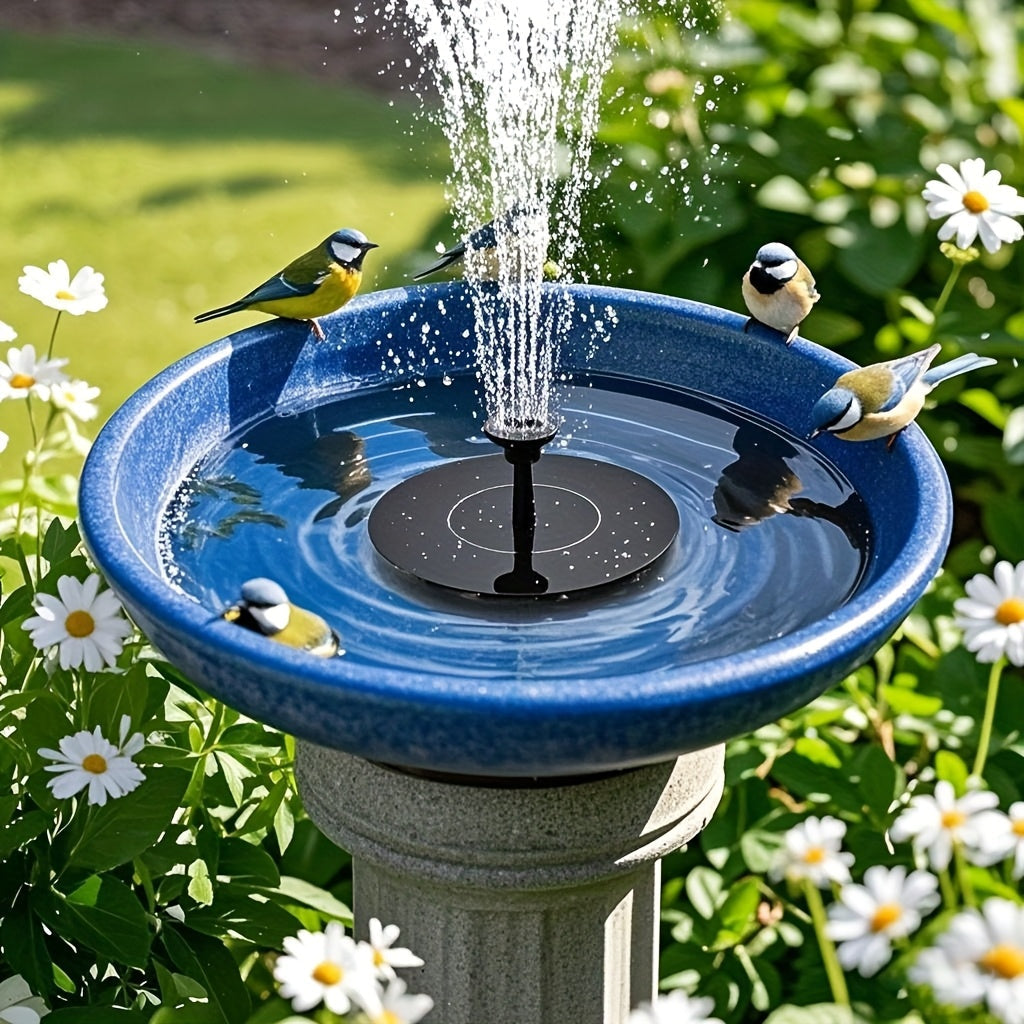 Drijvende Tuinfontein op Zonne-energie met Verwisselbare Sproeiers voor Vijver Vogelbad Terras Tuin Waterornament | Sansoti