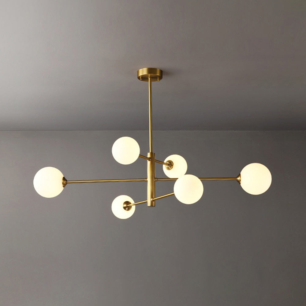 Hanglamp Glas Bollen Modern Zwart Koper 6/8-Lichts G9 Verlichting | Sansoti