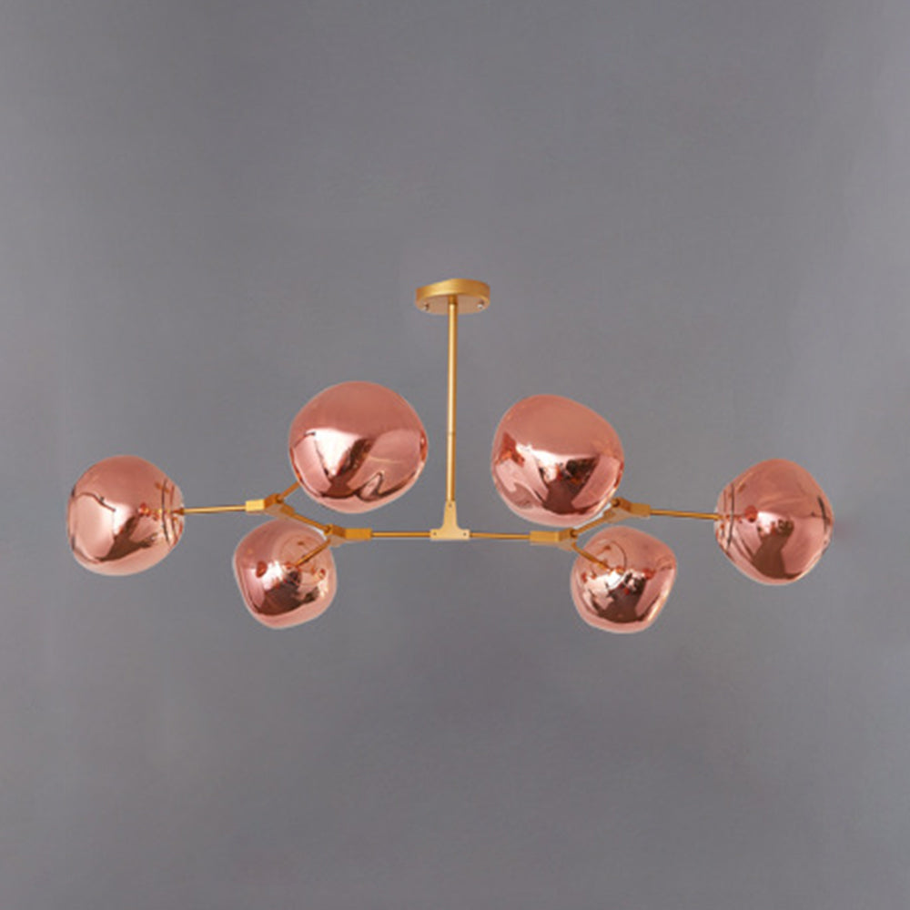 Glazen Hanglamp met Bollenkap 3-Lichts Modern Metalen Armatuur Warmwit Licht Woonkamer Eetkamer Pendellamp | Sansoti