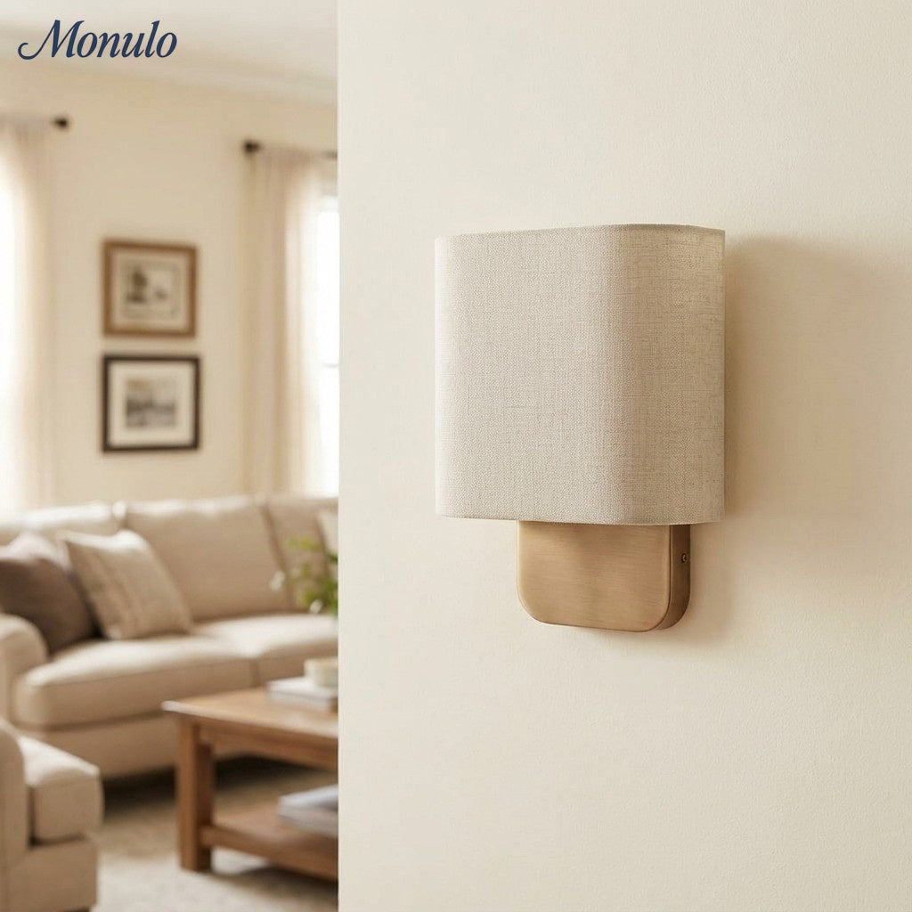 Stoffen Wandlamp met Metalen Fitting voor Leeslicht Slaapkamer | Sansoti