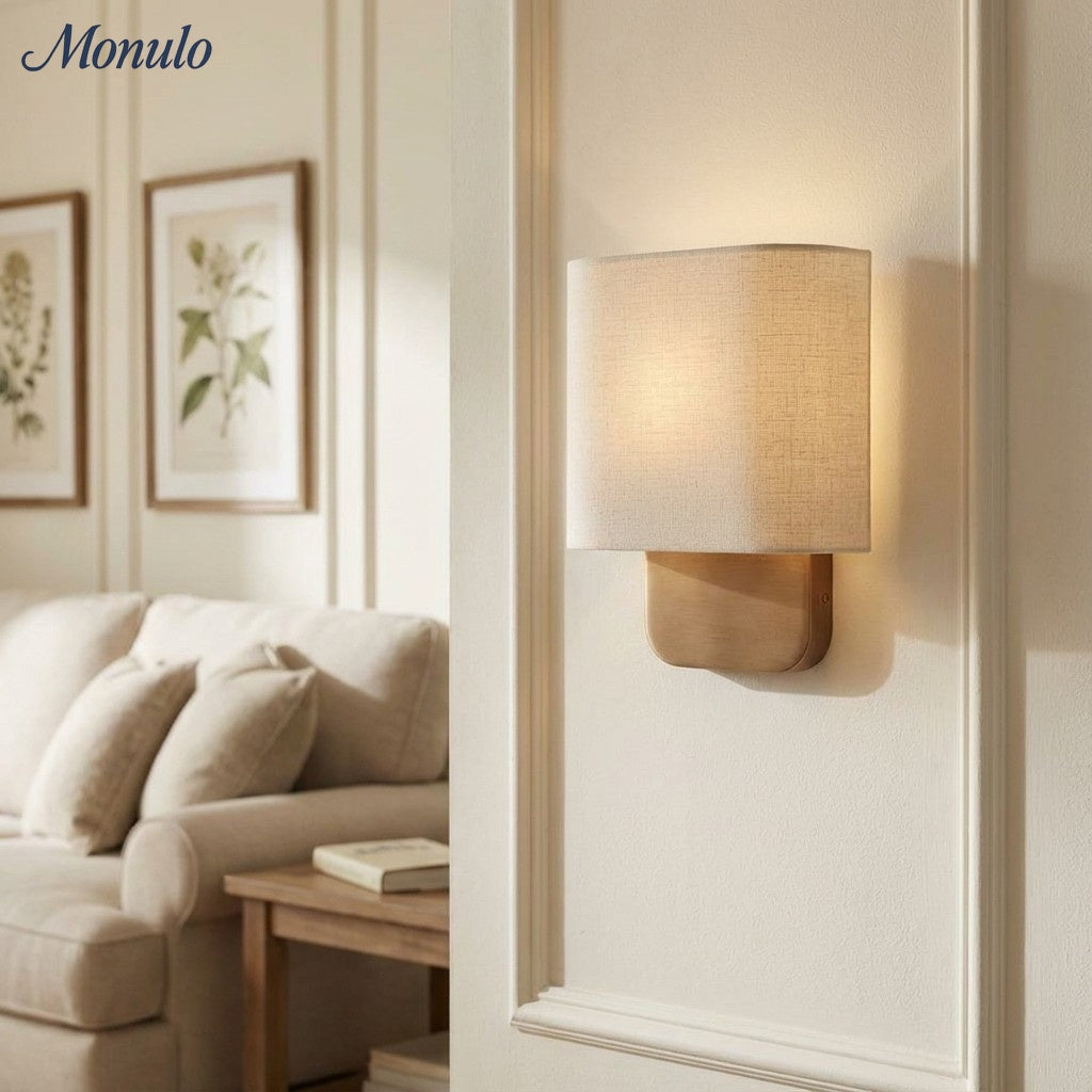 Stoffen Wandlamp met Metalen Fitting voor Leeslicht Slaapkamer | Sansoti