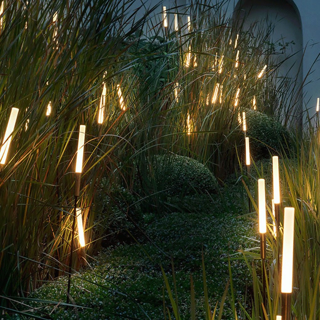 Solar LED Schilflampen Set 6-delig Zwart Goud Waterdicht Tuinverlichting Buitenlampen Sfeerlicht Zonne-energie | Sansoti