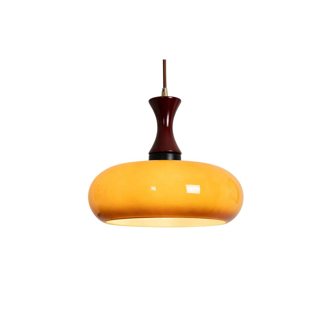 Hängelampe Glas Holz E27/E26 Wohnzimmer Esszimmer Schlafzimmer Retro Vintage Beleuchtung | Restfield