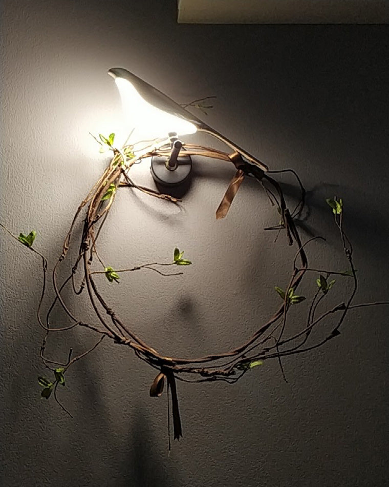 Applique Murale Oiseau Or Noir Métal LED Blanc Chaud Chambre Hall Décoratif | Restfield