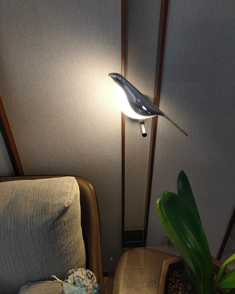 Applique Murale Oiseau Or Noir Métal LED Blanc Chaud Chambre Hall Décoratif | Restfield