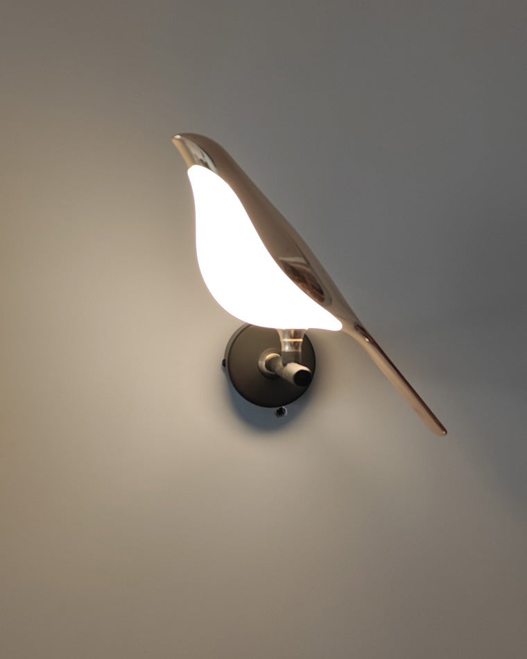Applique Murale Oiseau Or Noir Métal LED Blanc Chaud Chambre Hall Décoratif | Restfield