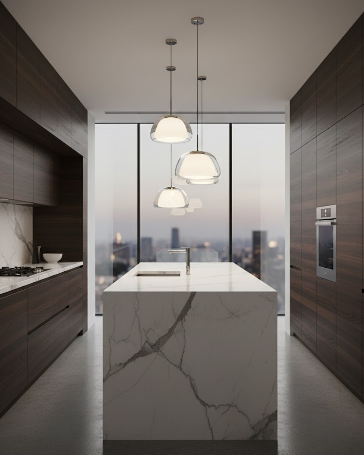 Luxe Glazen Hanglamp Met Mat En Transparant Glas In Minimalistisch Japandi Design | Sansoti