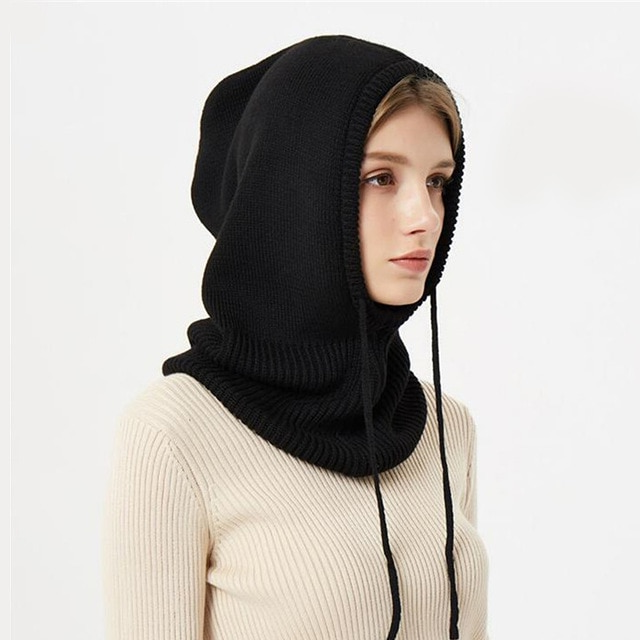 Gebreide Muts met Trekkoord – Winter Beanie met Capuchon voor Koude Dagen | Sansoti