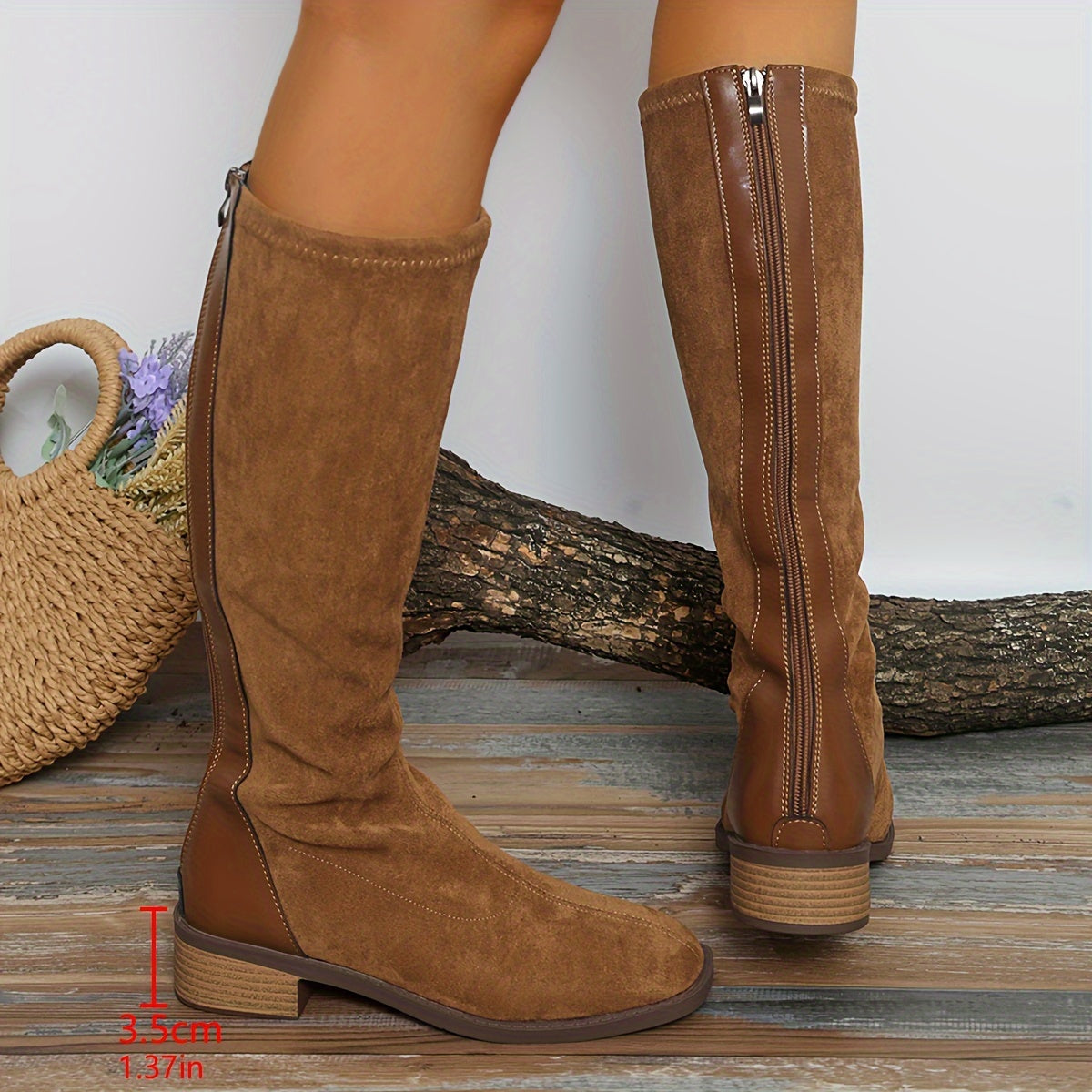 Dames Winterlaarzen Blokhak Kunstleer Western Design Gevoerd Warm Comfortabel Casual Chic Koude Dagen | Sansoti
