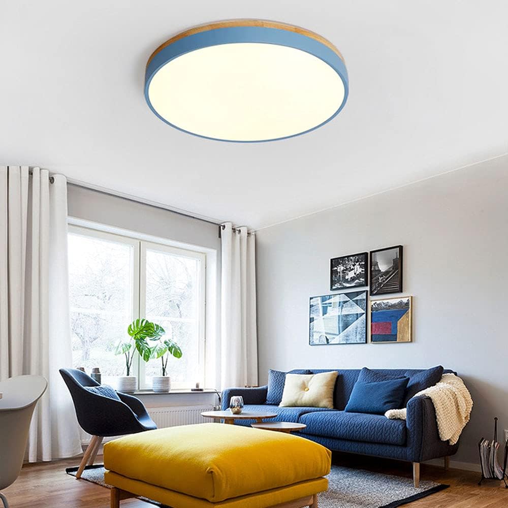 Ronde Plafondlamp met LED en Natuurlijk Hout — Scandinavisch Design met Dimfunctie | Sansoti