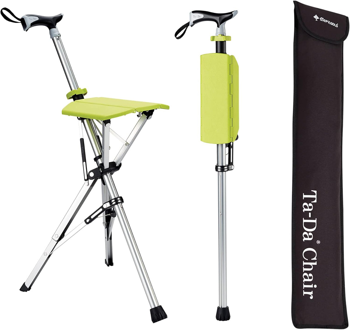 Walking Stick with Foldable Seat 85cm Aluminum Adjustable for Trekking Outdoor Walking Rest Support | Sansoti