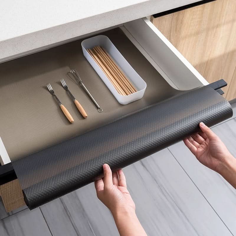 Rutschfeste Schubladenmatte Wasserdichte transparente Klebefolie Schutzmatte Küche Schrank Schublade 30-60cm Aufbewahrungslösung | Sansoti