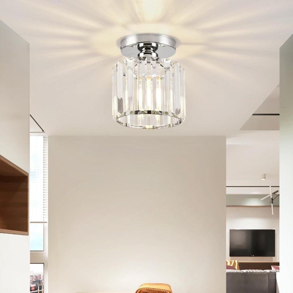 Kilon plafondlamp kristal kubus messing plafond hal woonkamer slaapkamer moderne verlichting compact | Sansoti